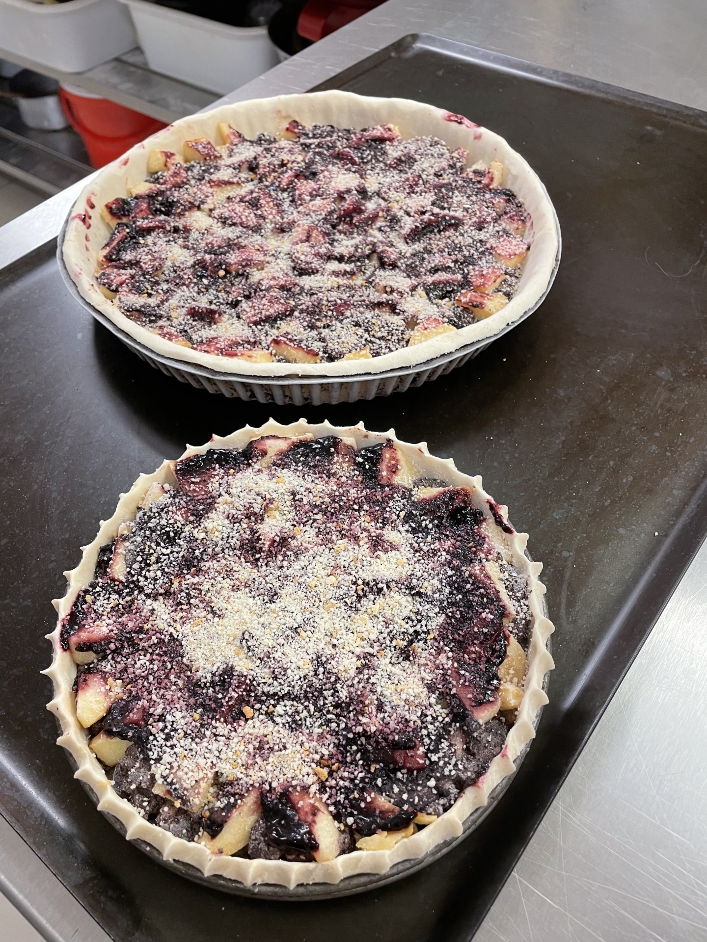 Tartes pommes boudin myrtilles